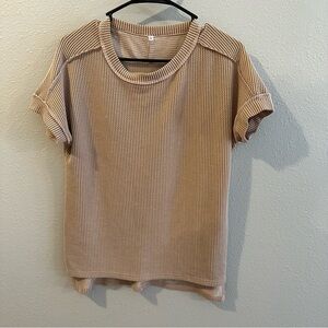 Women’s Ribbed Knit Short Sleeve Top